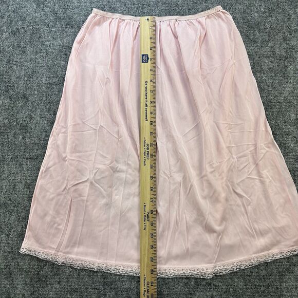 Vintage 80s Slip Pink Medium Butterfly Lace Half Satiny Feminine - Picture 6 of 7